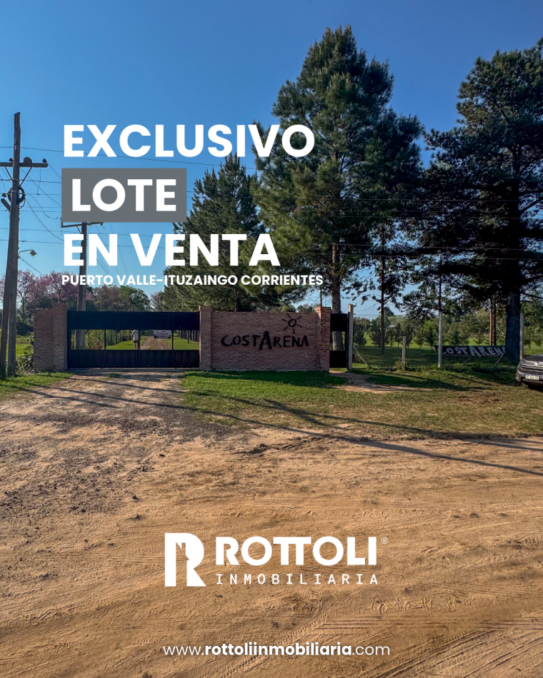 HERMOSO LOTE EN VENTA-COSTARENA ITUZAINGO CORRIENTES